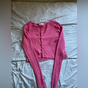 Urban outfitters button up cropped tee